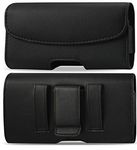 Reiko Leather Pouch Protective Carrying Cell Phone Case for Motorola DROID X,Dell Venue Pro Aero AT&T- Black