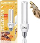 HARTOMPET Linear UVA/UVB Lamp 10.0, 23W - Desert Habitat Lighting, Compact Terrarium Lamp, UVB Light Bulb for Bearded Dragon, Lizard, Tortoise, Snake, Gecko & All Desert-Dwelling Reptiles