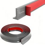 HASTHIP® 1M 39 inch Water Stopper for Kitchen Slab - Silicone self Adhesive Collapsible Threshold Water Dam Barrier Strip Compatible with Bathroom tub Shower and Door in Grey Color