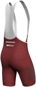 Logas Cycling Bib Shorts Men Cycling Shorts with Shoulder Straps Bike Biking Bib Shorts with 4D Padding Breathable Quick-Dry Red