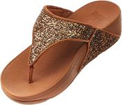 FitFlop X03339-070 LULU GLITTER TOE-THONGS Black Glitter US09