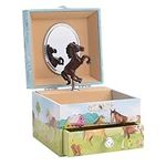 Jewelkeeper Girl's Musical Jewelry Storage Box Pullout Drawer, Horse and Barn Design, Home on the Range Tune
