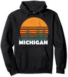 Michigan Hoodie | Vintage Retro Sunset MI State Hood Gift