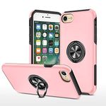 iPhone SE 2020/SE2 Case,NKECXKJ Design for Apple iPhone 8/7/6S/6 iPhone8 iPhone7 Phone Case with Ring Holder,Kickstand Slim Shockproof Hybrid Rugged Protective Cover for Women Men 4.7 inch Rose Gold