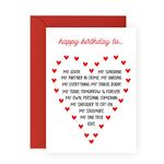 Central 23 Happy Birthday Husband Cards From Wife - To My Lover, My Soulmate, Travel Buddy - Boyfriend Birthday Cards - Sweet Girlfriend Birthday Card - Hearts Gifts - Come With Fun Stickers