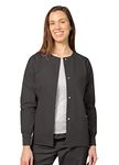 Adar Universal Scrubs for Women - Round Neck Warm-Up Scrub Jacket - 602 - Pewter - 3X