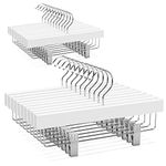 Nature Smile 11.8'' Kids Baby Toddler Children Solid Wooden Pants Hangers,Wood Skirts Hangers,Trousers Bottom Hangers with 2-Adjustable Clips Anti-Rust Hook Pack of 20 (White)