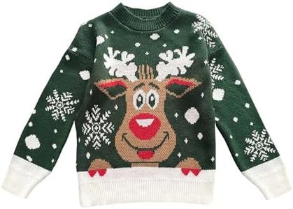 TMK Suéter de Navidad modelo Alce unisex para mujer, hombre, niños y niños, cálido, suave (cód. 8088), Verde, XXX-Large
