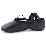 Black Ballet Canvas Dance Shoes Gymnastic Yoga Shoes Flat Split Sole Leather Ballerina Girls Ladies Children's and Adult's Sizes (13 Kids)