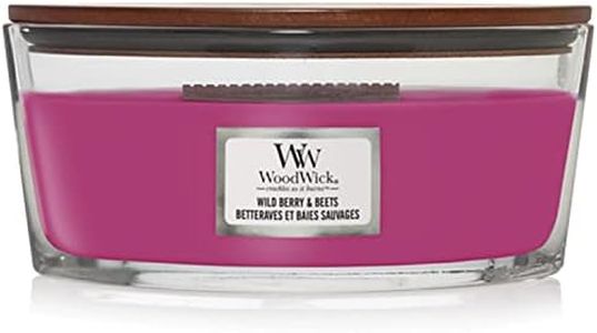 WoodWick Candela profumata Ellipse con stoppino crepitante | Wild Berry & Beets | Durata della fragranza: fino a 50 ore