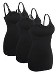 iLoveSIA 3pack Women's Seamless Maternity Tank Top with Build-in Nursing Bra Black Size L (Fit 36BCD 38A)