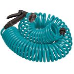 Orbit 27436 Coil Garden Hose, 50 ft, with 8-Pattern Hose Nozzle (Blue)