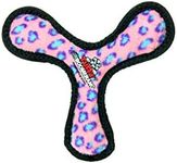 TUFFY - World's Tuffest Soft Dog Toy -Ultimate Boomerang-Squeakers-Multiple Layers.Made Durable, Strong & Tough.Interactive Play(Tug, Toss & Fetch).Machine Washable & Floats (Junior, Pink Leopard)