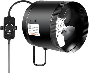 iPower 8 Inch Inline Booster Duct Fan with Speed Controller, 430 CFM Exhaust Fan HVAC Ventilation Duct Blower for Bathroom, Kitchen, Basement, Attic and Grow Tent