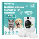 Mamouris Washing Machine Cleaner Tablets: 40% Stronger Cleaning Power, Formulated for Pet Owners, Deep Cleaning Tablets For HE, Front Loader & Top Load Washer, Removes Pet Hair, Odors, 24 Pack, 15G