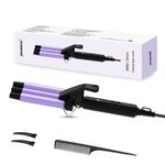 janelove Upgraded Mini Hair Waver for Short & Medium Hair, 13MM Hair Curler Curling Wand, 0.45lb Lightweight, Mini Size Hair Crimper Beach Waver, Travel Friendly,Adjustable Temperature-Purple