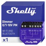 Shelly Dimmer 0/1-10V PM Gen3, WiFi Smart Dimmer Switch Module, Power Monitoring, Dimmable Lights Remote Control, Home Automation, Android & iOS, Alexa & Google Home, No Hub Required
