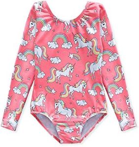 HOZIY Gymnastics Leotards for Girls Unicorn Pink 2t 3t Baby Girls Rainbow Sparkles