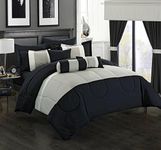 Chic Home Comforter Set, Black, Queen