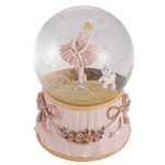 Dreamwizor Ballerina Dancer Snow Globe, Plays Traditional Music Greensleeves, Rotating and Mechanical Real Glass Snowglobe Gift for Adult Women, Wife, Daughter and Granddaughter, Gift Box Packed