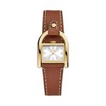 Fossil Watch for Women Harwell, Quartz Movement, 28 mm Gold Stainless Steel Case with a Leather Strap, ES5264