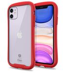iFace Reflection Series iPhone 11 Clear Case – Cute Dual Layer [TPU + 9H Tempered Glass] Hybrid Shockproof Protective Cover [Drop Tested] [Wireless Charging Compatible] - Red