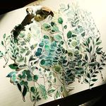56PCS Middle Size Plants Scrapbook Stickers - Doraking DIY Decoration Transparent Sulfuric Paper Plants Stickers for Scrapbook Decoration Without Repeat