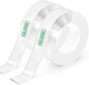 EZlifego Double Sided Tape Heavy Duty(Extra Large, Pack of 2, Total 396 Inch), Nano Double Sided Adhesive Tape, Clear Mounting Tape Picture Hanging Strips, Removable Wall Tape Sticky Poster Tape Decor