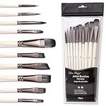 10pcs Artist Paint Brush Set, Short