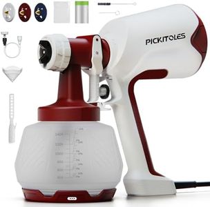 PICKITOLES Upgraded HVLP Paint Sprayer,Electric Spray Gun with 3 Patterns & 1400ML,for Latex Paint,Stain,Furniture,Cabinet,Wall,House Painting,Garden & DIY,Complete Cleaning Kit,Crimson