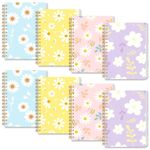 Koogel Index Cards Flash Cards Blank Note Cards 8PCS Spiral Notebook Journals, A6 Hardcover Journal Notebooks Lined 80 Sheets/160 Pages Wirebound Diary Planner for School Office