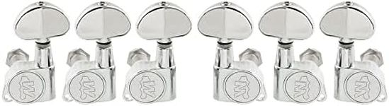 Wilkinson 3R3L E-Z-LOK Guitar Tuners Machine Heads Tuning Pegs Keys Set for Electric or Acoustic Guitar, Chrome