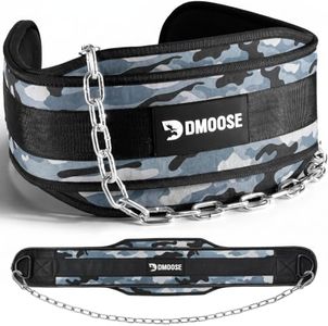 DMoose Dip Belt for Weightlifting, Weight Belt with Chain for Pullup, Gym Lifting Belt for Powerlifting, Squat, Bodybuilding, Heavy Duty Steel, Workout Belt with Comfortable Neoprene Support