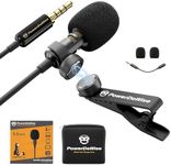 Professional Grade Lavalier Clip On Microphone - Lav Mic for Camera Phone iPhone Video Recording ASMR - Small Noise Cancelling 3.5mm Tiny Shirt Microphone with Easy Clip On System