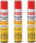 Ronson Lighter Butane Refill 135ML (Pack of 3) with Cleaning Cloths