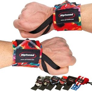 Rip Toned 18” Wrist Wraps - Wrist Straps for Weightlifting - Lift Better, Protect Wrist Pain - Adjustable, Durable, Machine Washable - Wrist Brace for Weightlifting - USPA Endorsed for Men & Women
