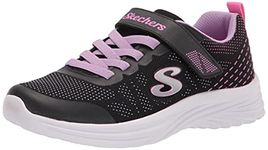 Skechers Girls Dreamy Dancer Radiant Rogue Sneaker, Black Lavender Mesh Multi Trim, 1 UK Child