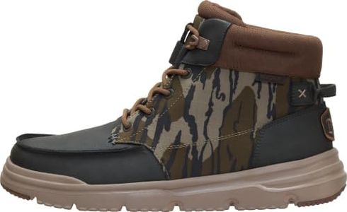 HEYDUDE Men's Mossy Oak OBL Bradley II Boot, Camo Grey Size 11