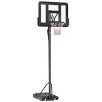 SPORTNOW Portable Basketball Hoop and Stand, 6-Level Height with Quick Lift, Shatterproof Backboard and Wheels, Free Standing Basketball Hoop System for Junior Adults, 2.35-3.05M