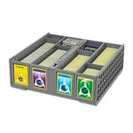 BCW Collectible Card Bin - Single Gray | Storage Box for Trading Cards | Holds 3200 Cards | Includes 4 Card Storage Partitions | Loose Trading Card Storage for Pokemon, MTG, and Sports Cards