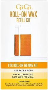 GiGi Roll On Wax Kit Refills – All-Purpose Soft Wax Roller Kit for Face & Body Hair Removal, 0.8 oz, 3 Pack