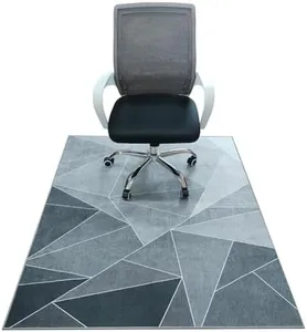 Office Chair Mat for Hardwood Floor,60"x48" Under Desk Mat, Computer Chair Rug,Anti-Slip Carpet Chair Mats Floor Protector for Home Office,Black Grey