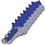 Anti-slip Sock Men Women Non-slip Slipper Sock Elderly Grip Trainning Sock Soccer Basketball Yoga Gym Fitness Navy M 4P