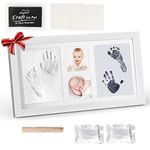 Newborn Baby Handprint Kit & Footprint Photo Frame, Unique Gift Memory for Newborn Boys Girls Baby Shower 100-Day Party