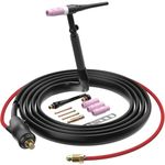 ARCCAPTAIN TIG Welding Gun, WP-17V Argon TIG Torch with 13-FT Red Air Hose and 35-50mm Connector, Lift Tig Torch 150amp with 13-FT Cable for ARCCAPTAIN ARC200 MIG200