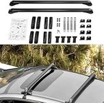 GEARZAAR 2PCS Car Roof Rack Cross Bars 110CM Lockable & Anti-Theft Design, Roof Bars with 2 keys Fits Cars without Raised Roof Rails For Ladders, Camping Gear, Bike Kayak Cargo Carrier Luggage