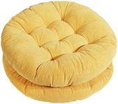 Tiita Round Seat Chair Cushions 22 Inch, Chair Pad Cushion for Indoor Outdoor, Swing Hanging Chair Cushions, Circle Floor Pillows for Adults, Yellow