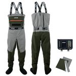Goture 5-Layer Waterproof Chest Waders for Men & Women - Lightweight & Breathable Fishing Waders, Handwarmer, Multiple Storage Pockets, Adjustable Waist Belt, for Outdoor Hunting, Hiking