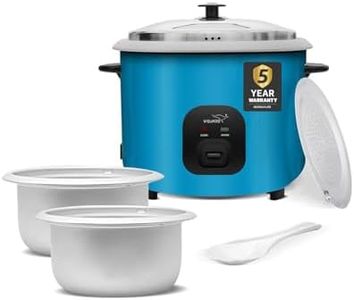 V-Guard VRC 2.8-Litre Electric Rice Cooker with 1000 W Power, 2 Pots, Spatula, Rice Separator | 5-Year Heating Plate & 2-Year Product Coverage by V-Guard | Automatic Cooking with Double-Layer Body & Cool Touch Handles