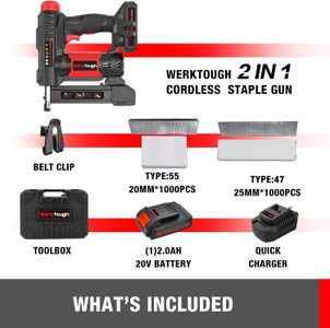 Werktough 20V Cordless Nail Gun – Lightweight Electric Brad Nailer